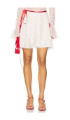 Tyler Mcgillivary Franny Ruffle Tie Detail Mini Skirt In Red