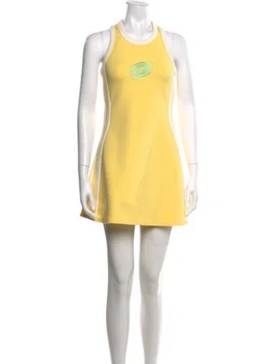 Pre-owned Tyler Mcgillivary Graphic Print Mini Dress In Yellow