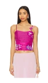Tyler Mcgillivary Jolie Corset Top In Fuchsia