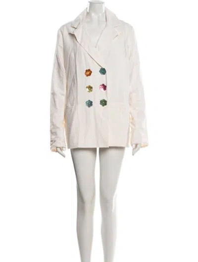 Pre-owned Tyler Mcgillivary Linen Pleated Accents Skirt Suit W/ Tags In Neutrals