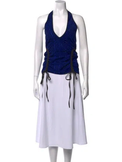 Pre-owned Tyler Mcgillivary Printed Halterneck Top In Multi