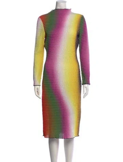 Pre-owned Tyler Mcgillivary Printed Midi Length Dress In Pink