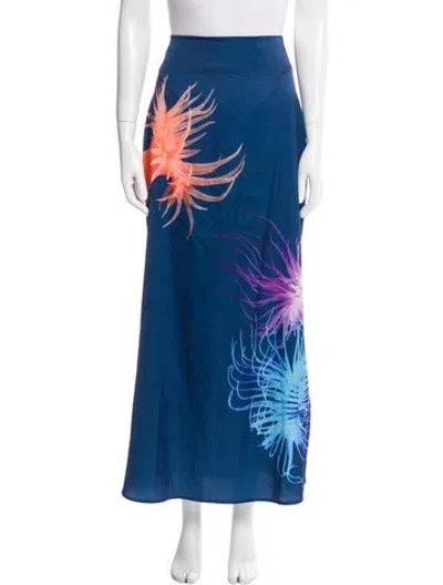 Pre-owned Tyler Mcgillivary Printed Midi Length Skirt In Blue