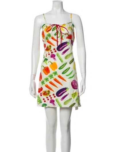 Pre-owned Tyler Mcgillivary Printed Mini Dress W/ Tags In White
