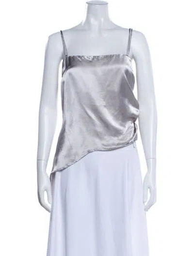 Pre-owned Tyler Mcgillivary Square Neckline Sleeveless Top In Silver