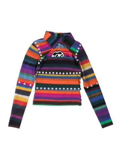 Pre-owned Tyler Mcgillivary Striped Long Sleeve Top In Blue