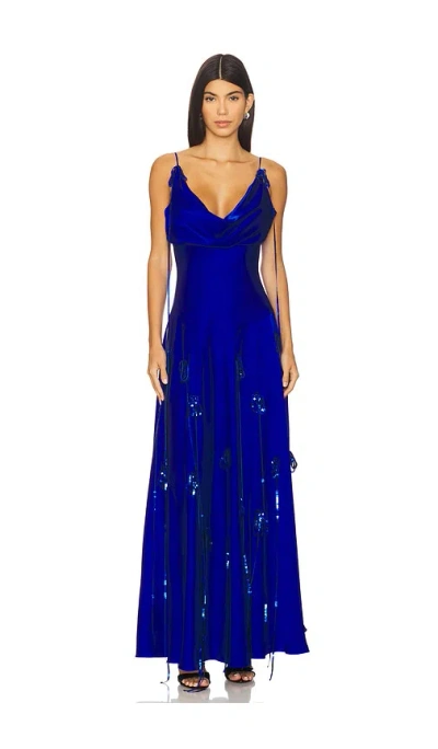 Tyler Mcgillivary Valeria Slip Dress In Blue
