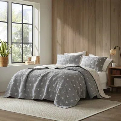 Tyno 3 Pcs Full/queen Coverlet Set In Gray