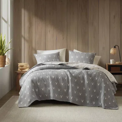 Tyno 3 Pcs King/cal King Coverlet Set In Gray