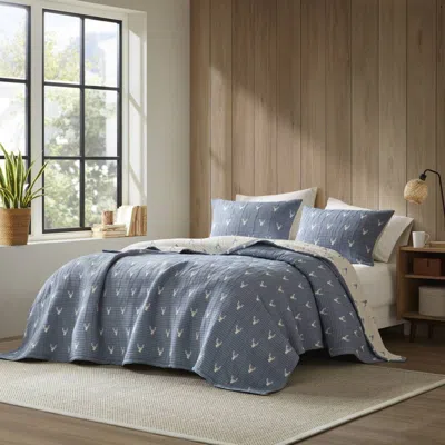 Tyno 3 Pcs King/cal King Coverlet Set In Blue