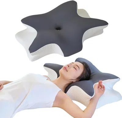 Tyno Cervical Memory Foam Pillow - Ergonomic Neck Support For Side, Back & Stomach Sleepers Odorless Beau In Gray