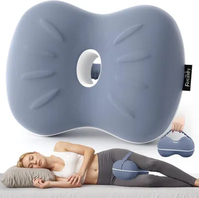 Tyno Knee Pillow For Side Sleepers - Smooth Spine Alignment Pillow, Memory Foam Knee Pillows For Back Hip In Blue