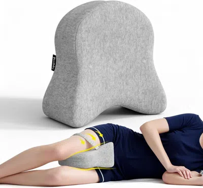 Tyno Knee Pillow For Side Sleepers - Smooth Spine Alignment Pillow, Memory Foam Knee Pillows, Grey-extra  In Gray