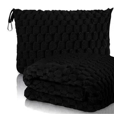 Tyno Tlanket- Clip On Travel Pillow In Black