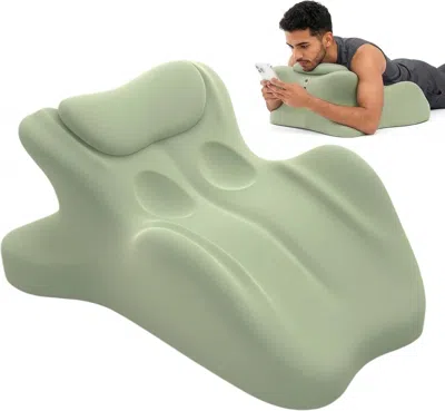 Tyno Wedge Pillow,ergonomic Memory Foam, Contoured Support Pillows, 27° Angled Support For Waist And Neck In Green