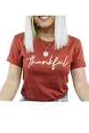 Type A Tees Thankful Tee In Rust In Brown