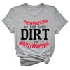 Type A Tees Women's Rub Some Dirt On It Baseball Tee In Light Grey In Grey