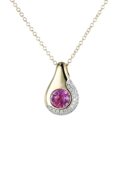 Type Jewelry 14k Yellow Gold Lava Pink Sapphire Pendant