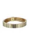 Type Jewelry 14k Yellow Gold Leggo 3 Row Diamond Tennis Bracelet