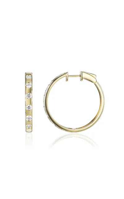 Type Jewelry 14k Yellow Gold Leggo Diamond Hoops