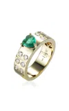 Type Jewelry 14k Yellow Gold Leggo Emerald Heart Ring