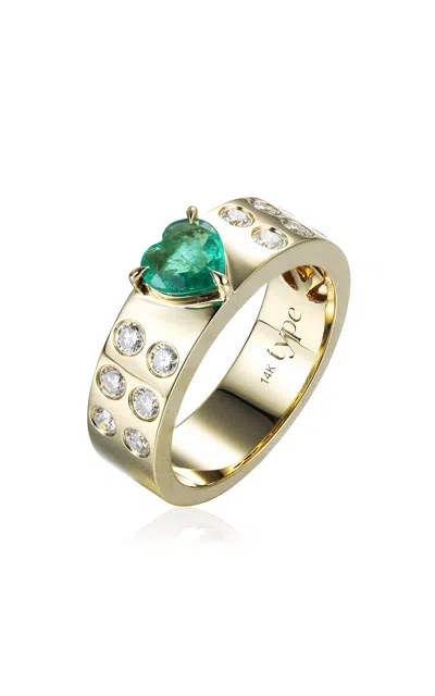Type Jewelry 14k Yellow Gold Leggo Emerald Heart Ring