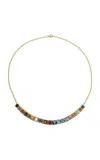 Type Jewelry 14k Yellow Gold Leggo Multi Stones Beaded Necklace