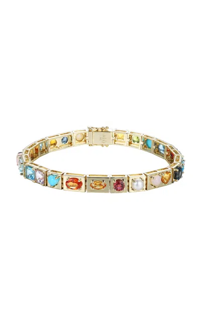 Type Jewelry 14k Yellow Gold Leggo Multi Stones Bracelet