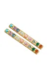 Type Jewelry 14k Yellow Gold Leggo Multi Stones Earrings