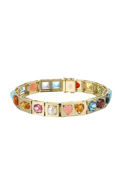 Type Jewelry 14k Yellow Gold Leggo Xl Multi Stones Bracelet