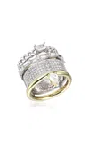 Type Jewelry 14k Yellow Gold Mix Metals Type Stack Ring In Gold