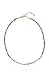 Type Jewelry 14k Yellow Gold Tubbo Sideway Diamond Emerald Tennis Necklace