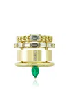 Type Jewelry 14k Yellow Gold Type Stack Emerald Ring