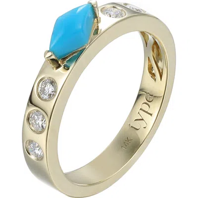 Type Jewelry Leggo Turquoise Marquise & Diamond Ring In Gold
