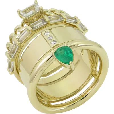Type Jewelry Typestack Emerald Ring In Gold