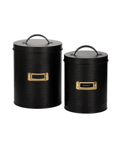 Typhoon Tyhpoon Set Of 2 Black Storage Canisters