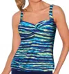 Tyr Bellevue Stripe Durafast Tankini Top In Navy In Blue