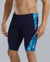 Tyr Durafast Elite Men's Blue Crystalized Blade Splice Jammer Swimsuit Srt256 In Blue