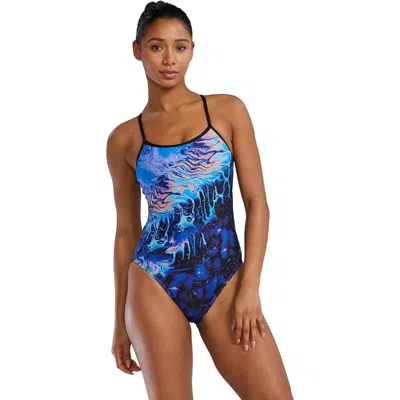Tyr Durafast Elite Swimsuit Women's Ultra Violet Tie Back One Piece Dsgl1259 In Blue