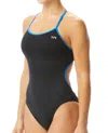 Tyr Durafast Elite Trinityfit Swimsuit Women's Black Stretch One Piece Srt404 In Gold