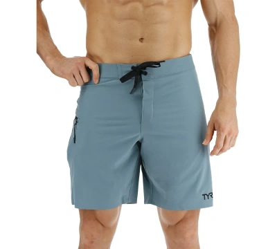 Tyr Men's Mobius Solid Performance 9" Board Shorts In North Atlantic