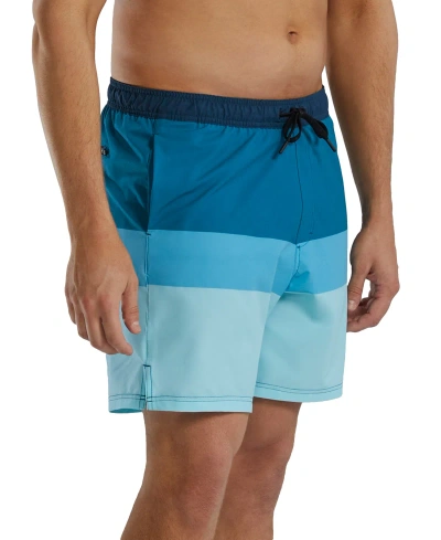 Tyr Men's Skua Color Block Performance 7" Volley Shorts In Teal,multi