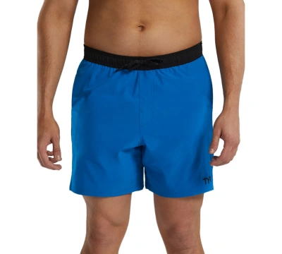 Tyr Men's Skua Solid Performance 7" Volley Shorts In Imperial Blue