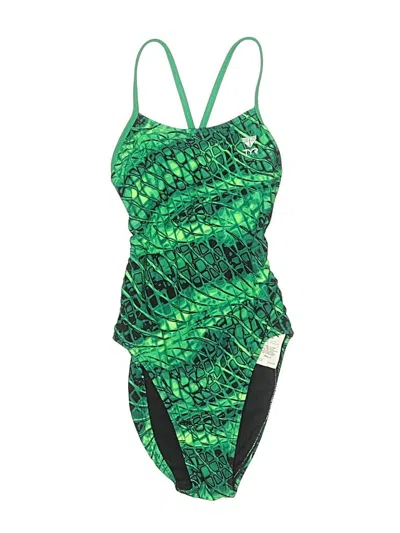 Pre-owned Tyr One Piece Swimsuit In Green