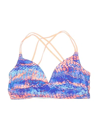 Pre-owned Tyr Swimsuit Top Blue Print Pattern Swimwear