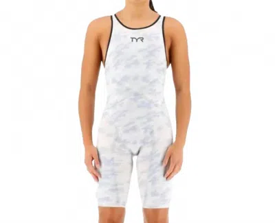 TYR VENZO CAMO OPEN BACK SWIMSUIT IN WHITE