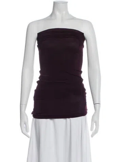 Pre-owned Tyrell Brand Strapless Tunic In Burgundy