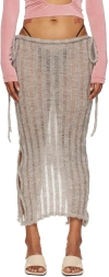 Tyrell Ssense Exclusive Beige Maxi Skirt In Grey Beige
