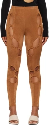 Tyrell Ssense Exclusive Brown Leggings In Henna Brown