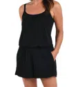 Tysa Eagle Short Romper In Black In Black